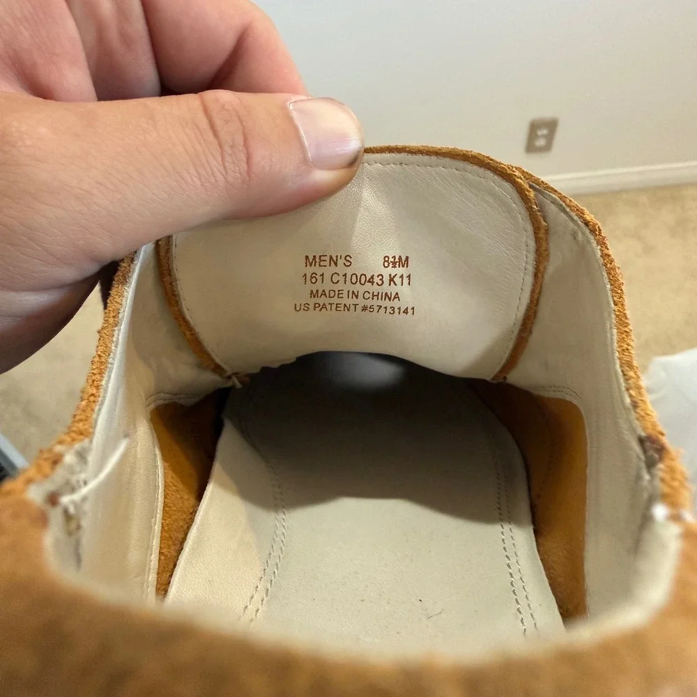 Cole Haan Nike Air Giraldo Wingtip Brown Suede Orange Sole Mens 8.5 M C10043